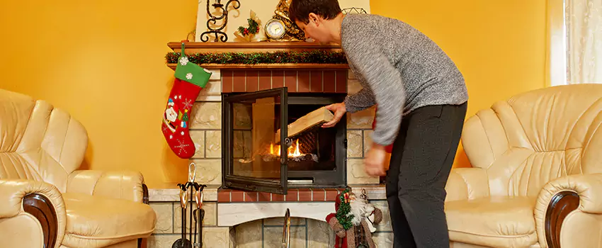 Rusted Metal Fireplace Restoration in Norco, California